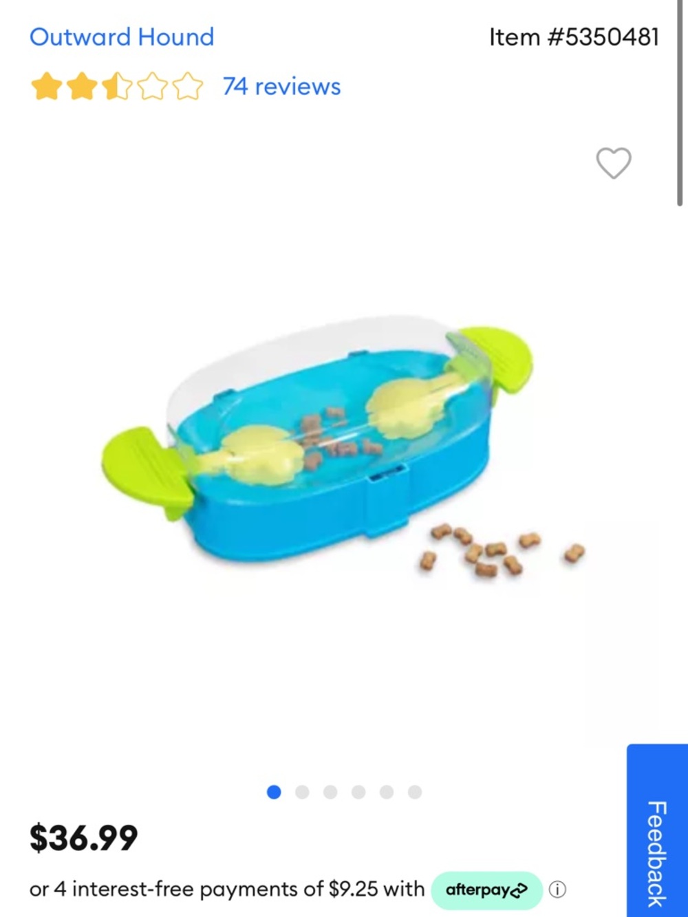Outward Hound Blue and Lime Interactive Treat Toy